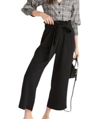 Madewell Tie Waist Hudston Pull On Crop Pant Pockets Size XXS Womens chic casual